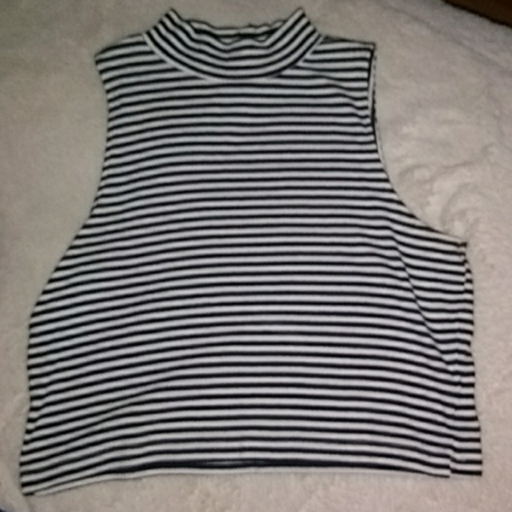 high neck, cropped tank top